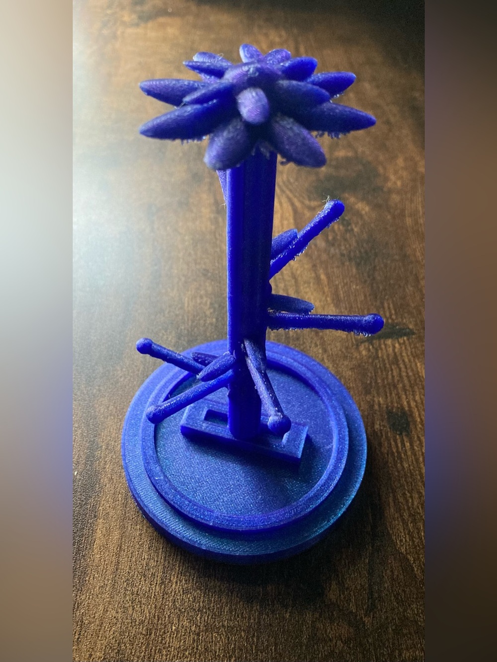 Blue Jewelry Tree Organizer Stand - Compact Earring & Ring Holder